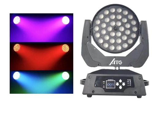 อัตราการแสดงสี 80 Ra ไฟฉายเวที 36x10W RGBW 4-in-1 Zoom Wash ไฟหัวเคลื่อนที่