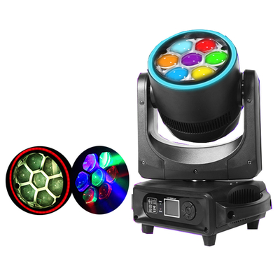7PCS 40W RGBW 4 In1 LED Zoom Bee Eye Head Light ขับเคลื่อนด้วยแสงช่วย